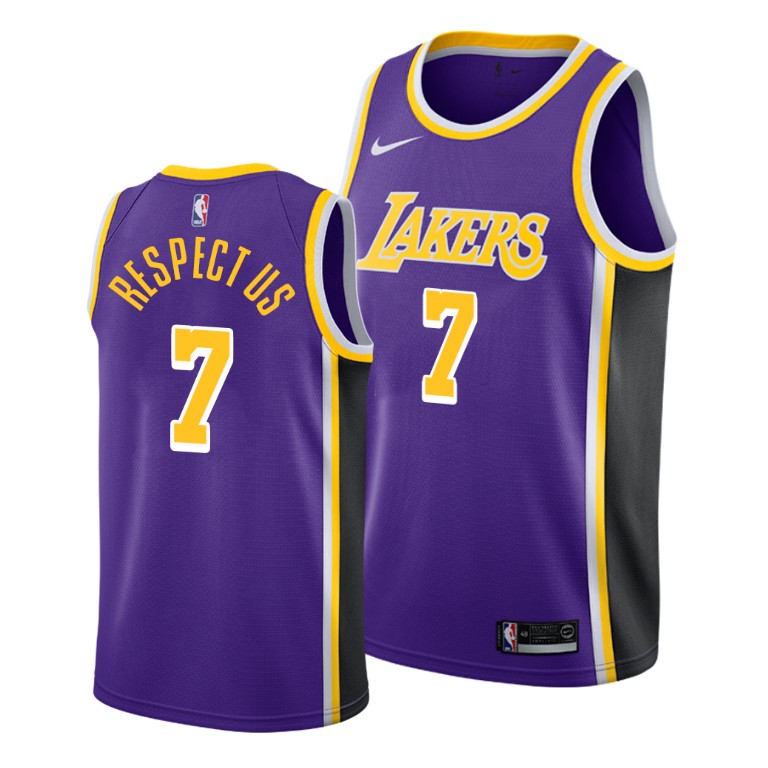 Men's Los Angeles Lakers JaVale McGee #7 NBA Respect US 2020 Statement Social Justice Purple Basketball Jersey FYL0383TZ